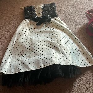 Scott McClintock polka dot strapless dress 8